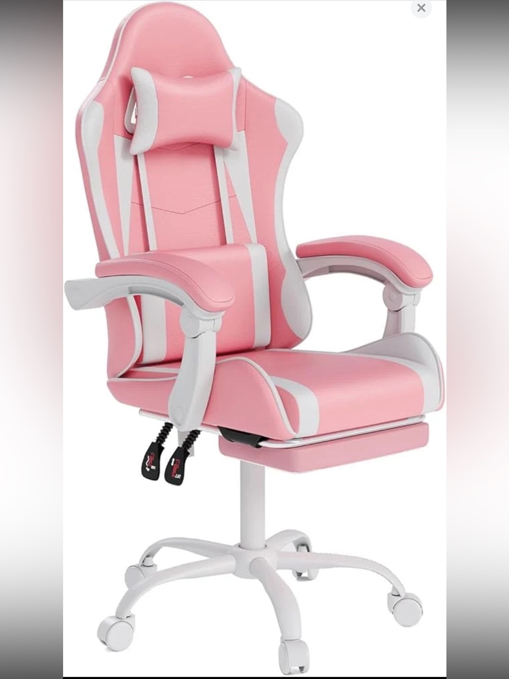 Pink and White Ergonomic Gaming Office Chair with Lumbar Support Brand new!